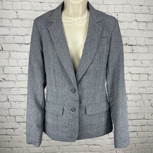 VTG The Towner Grey & Blue Check 2 Button Blazer Jacket USA Union Made Size 9/10
